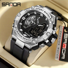SANDA Waterproof Men Watch Night Glow Diving Watch