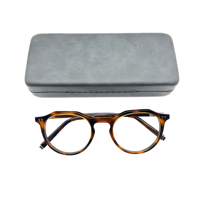 European American Retro Style Glasses Frame Brown Pattern Myopia Adjustable