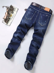 Men's Distressed Slim Fit Jeans for Spring/Summer