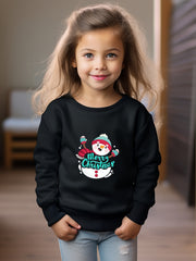 Christmas Snowman Graphic Crew Neck Sweatshirt