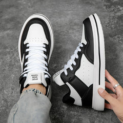Men's Color Block Skate Shoes Non Slip Casual Lace Up Sneakers