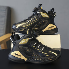 Boy's Basketball Shoes With Rotating Buckle Comfy Non Slip
