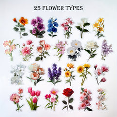 25 Blooming Flower Stickers Reusable Vinyl Stickers for Scrapbooks Cars Laptops