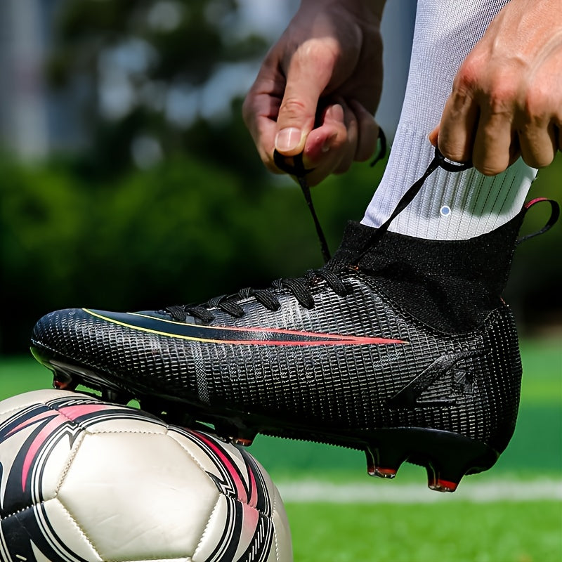 Boy's High Top Non Slip AG Soccer Cleat Comfy Outdoor Breathable Cleats