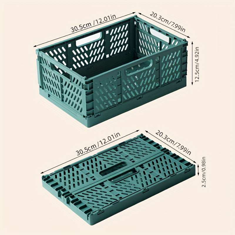 Plastic Folding Storage Basket Large Capacity Organizer Container