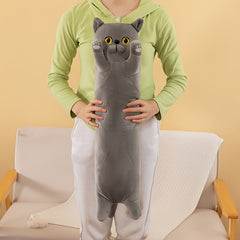 Long Strip Cat Doll Plush Throw Pillow Cushion Cat Toy for Bed or Sofa