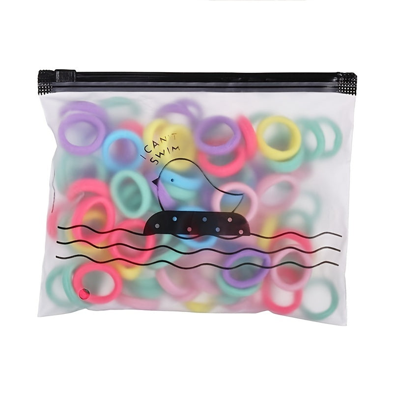 100 200pcs Mix Hair Elastics Ties Thick Stretchy Rubber Band Ponytail Holder