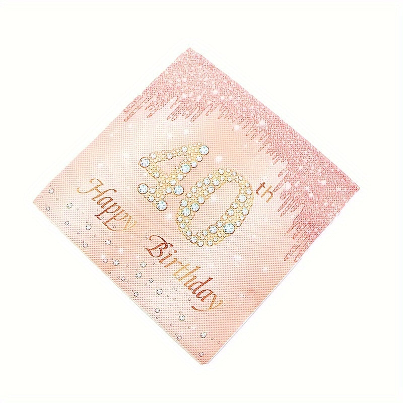 20pcs Rose Golden Cheers To 40 50 60 70 Years Wedding Anniversary Napkins