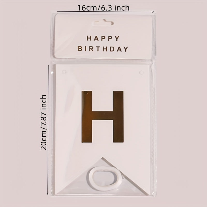 1PC 13 Letters Happy Birthday Banner Detachable Reusable Outdoor Party Decor