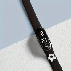 6pcs Football Digital Watch Set TPU Strap for Men and Women