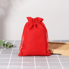 25 Coarse Linen Bags 10x14cm Drawstring Gift Bags