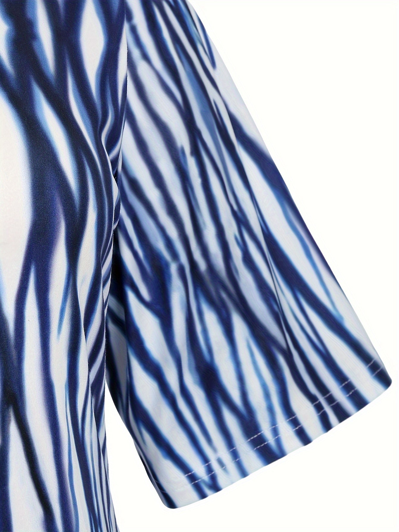 Colorblock Leopard & Tie Dye Striped Raglan Sleeve Sleep Dress