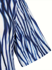 Colorblock Leopard & Tie Dye Striped Raglan Sleeve Sleep Dress