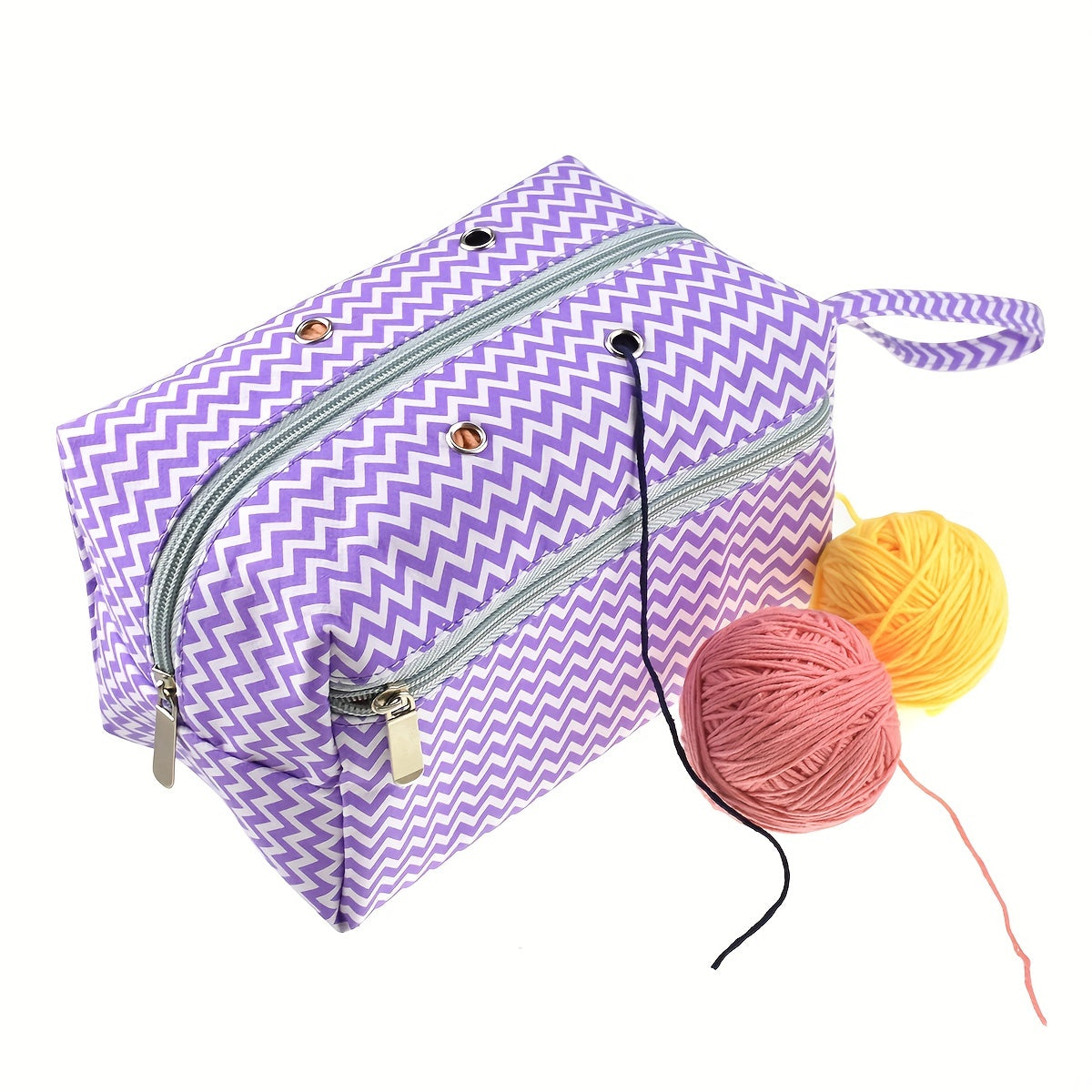 Yarn Storage Bag With 4 Wire Hole & Compartment