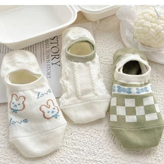 10 Pairs Cute Cartoon Boat Socks Pack Women's Stockings