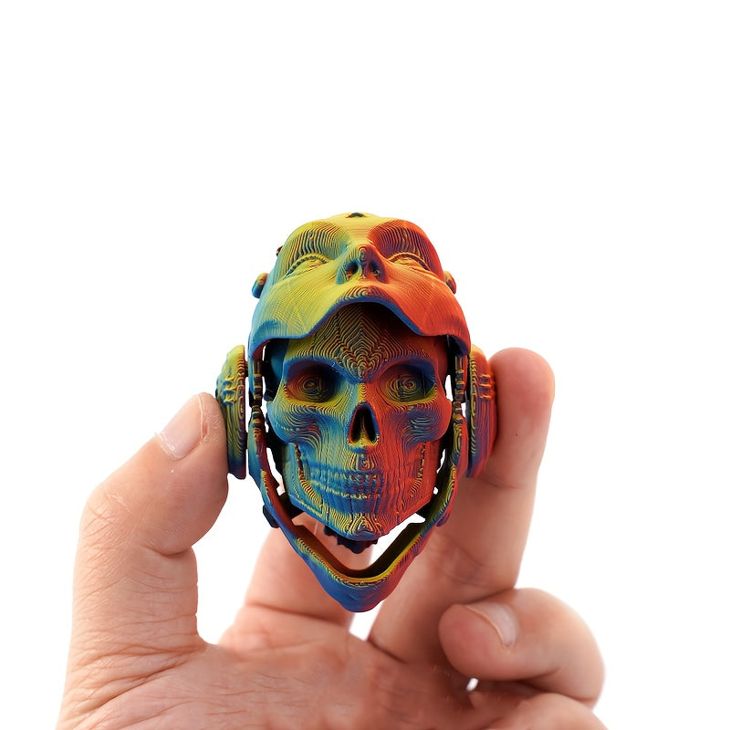 Adjustable 3D Printed Mechanical Skull Mask Model Articulating Desk Decor