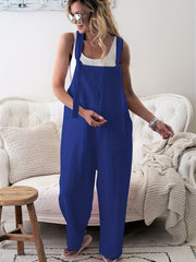 Sleeveless Overall Jumpsuit Casual Wide Leg Jumpsuit