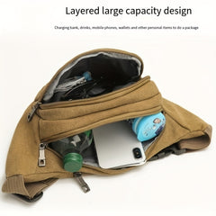 Canvas Chest Bag Messenger Bag For Outdoor Camping