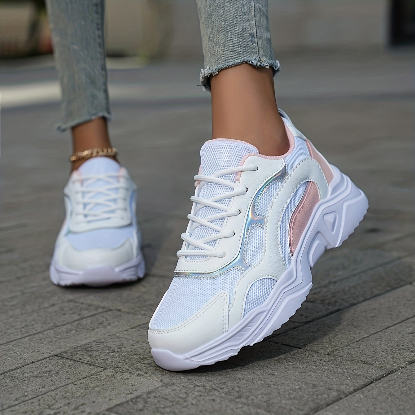 Thick Sole Chunky Sneakers Mesh Running Shoes