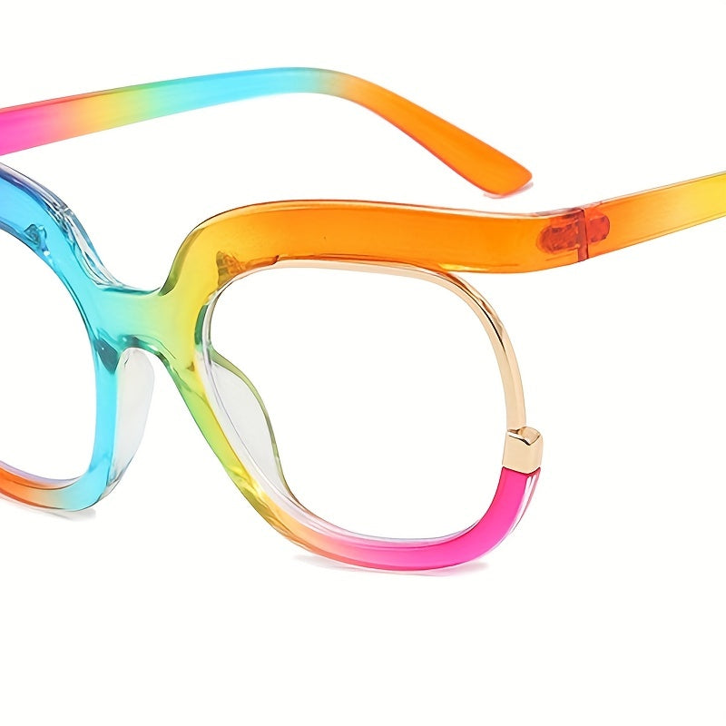Y2K Owl Clear Lens Glasses Unisex Kpop Jelly Block Frame