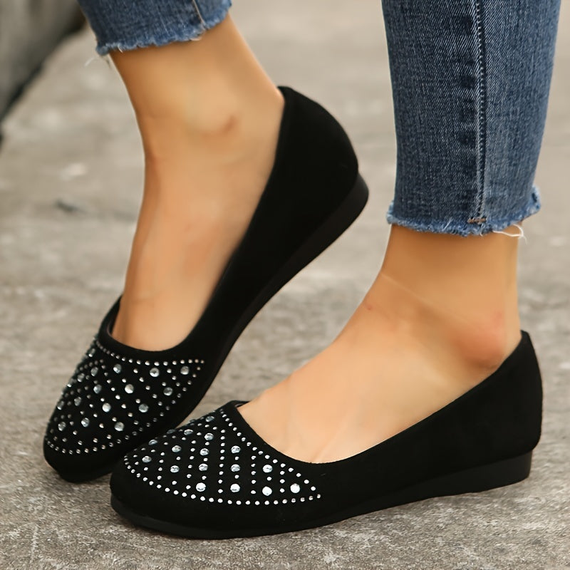 Women's Rhinestone Loafer Slip On Shoes
