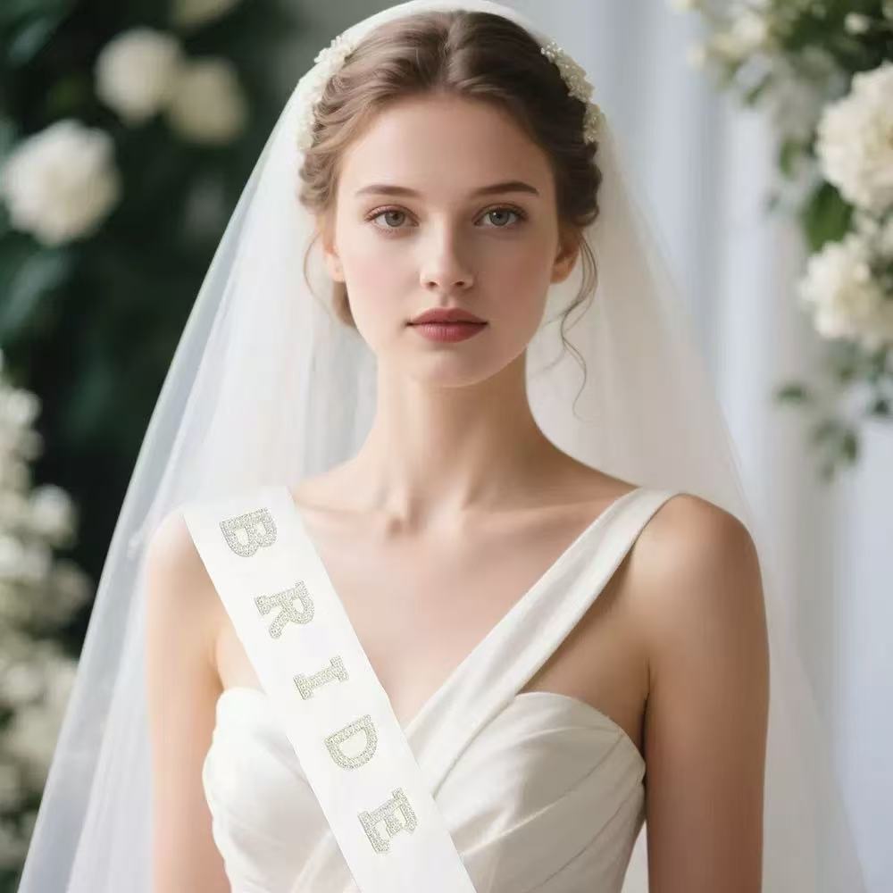 Bride to Be Bridal Veil Shoulder Straps Wedding Accessories 2pcs