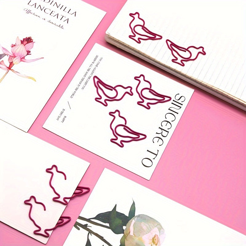10pcs Chicken Shaped Paper Clips Colorful Push Pins Stationery Clips