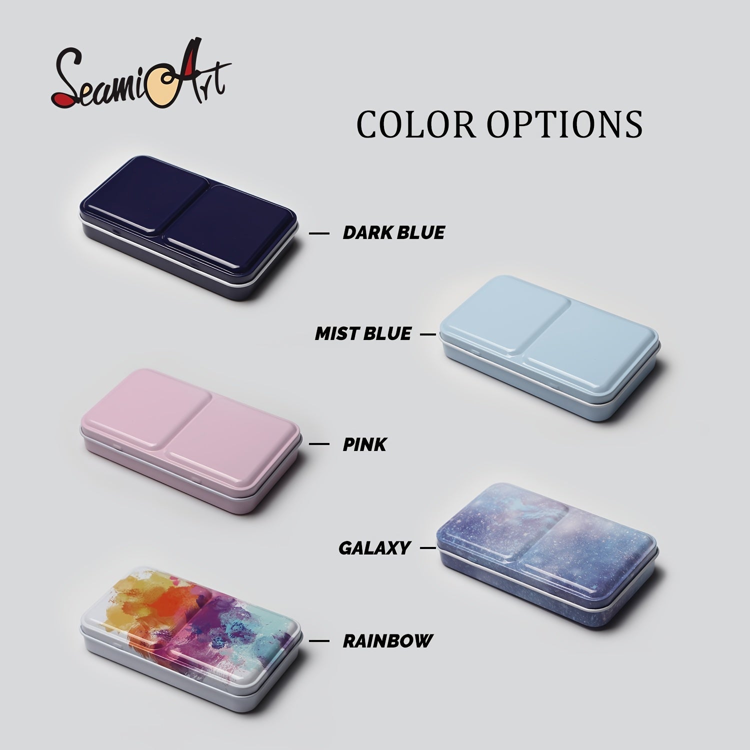 SeamiArt 12 Colors Portable Painting Palette Box for Travel