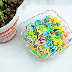 100pcs Mixed Knitting Needle Counters with Alloy Marking Patterns