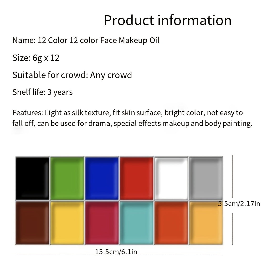 Halloween Dark Makeup Painting Body and Face Cream