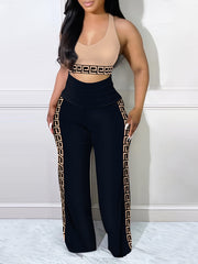 2-Piece Skinny Crop Tank & Wide Leg Pants Set