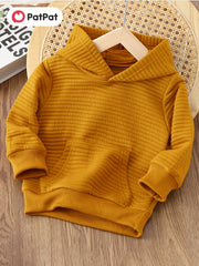 Boys Casual Textured Pullover Hooded Sweatshirt