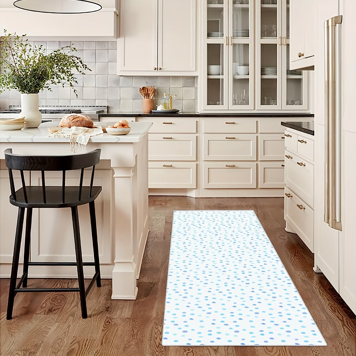 1pc Geometric Non Slip 2'X10' Indoor Outdoor Runner Rug