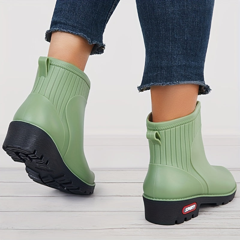 Women's Solid Rainboots Waterproof Outdoor Boots