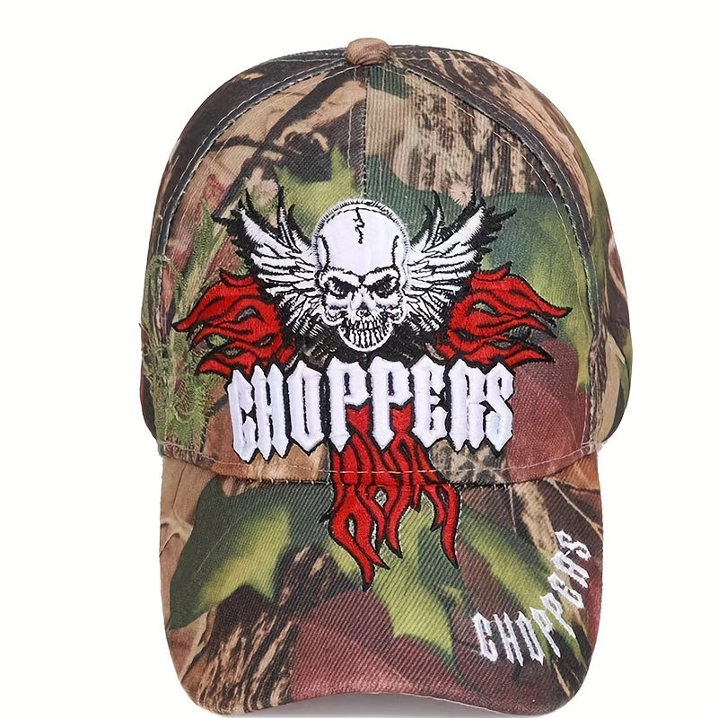 Unisex Skeleton Embroidered Baseball Cap Sunshade Breathable Adjustable