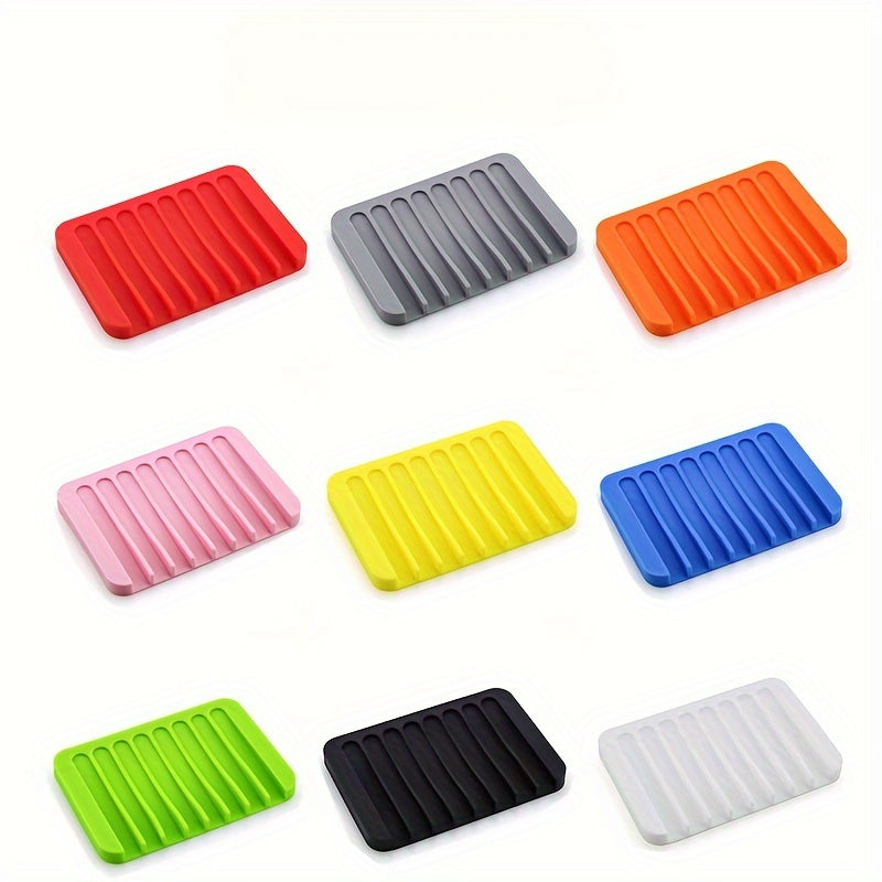 Silicone Soap Dish Non-slip Drainable Soap Pad Quick Drain Box
