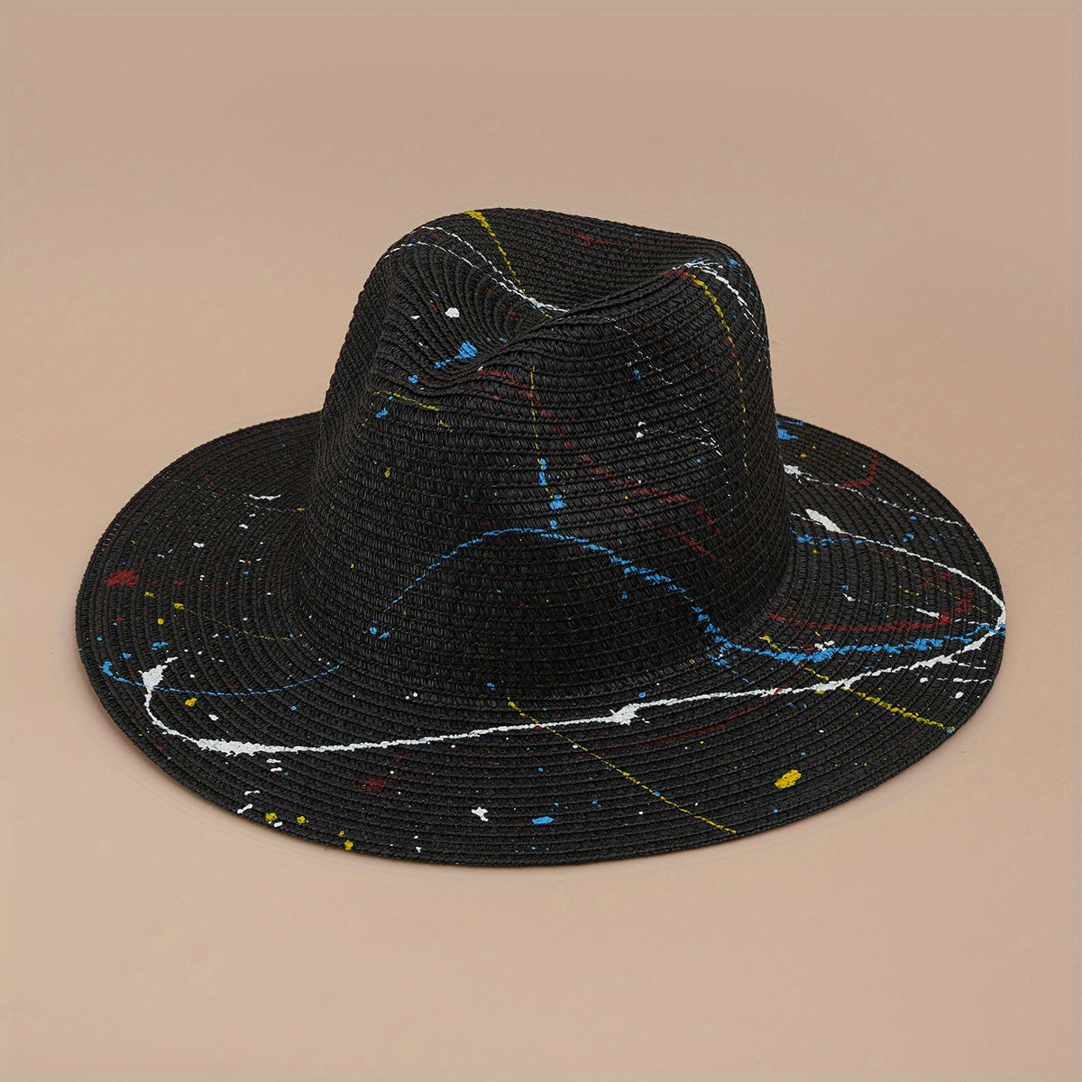 Colorful Graffiti Jazz Hat Large Brim Hip Hop Style Top Hat