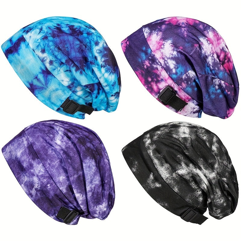 Tie Dye Beanie Hip Hop Hat Unisex Slouchy Lightweight Elastic Skull Cap