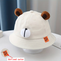 Baby Boys Bear Fisherman's Hat Sunscreen Bucket Cap Outdoor Hiking