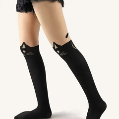Cartoon Cat Over Knee Socks Women's Stockings