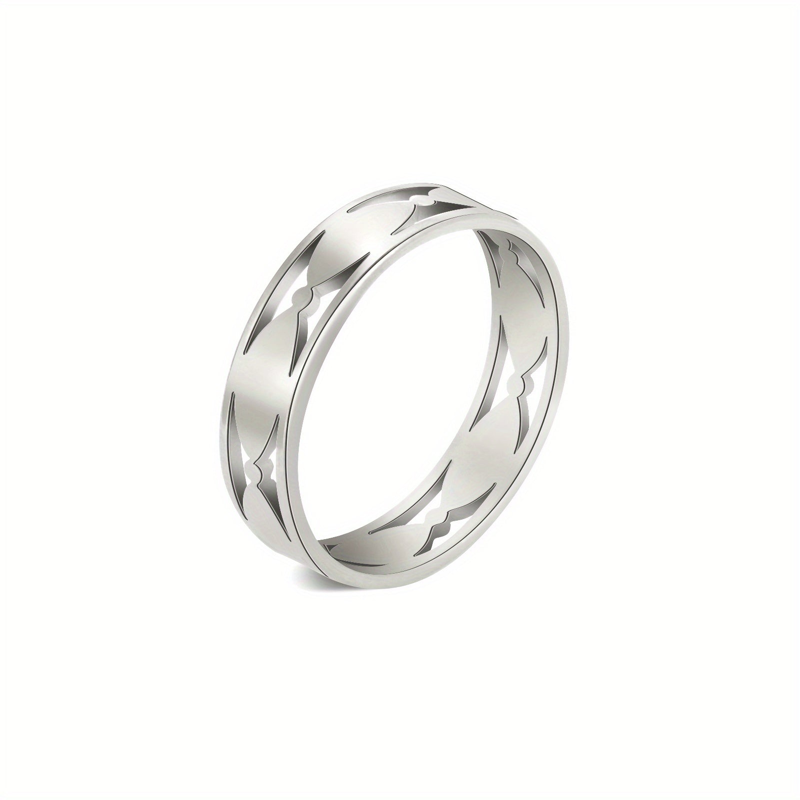 Geometric Stainless Steel Rings for Women Minimalist Couple Promise Jewelry