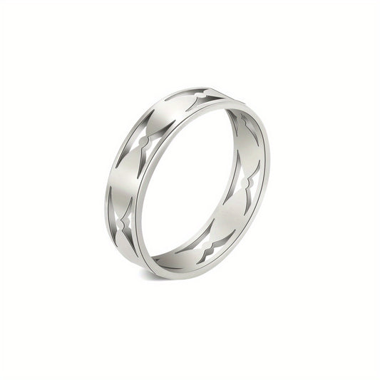 Geometric Stainless Steel Rings for Women Minimalist Couple Promise Jewelry