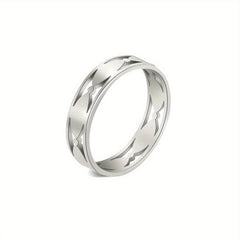 Geometric Stainless Steel Rings for Women Minimalist Couple Promise Jewelry