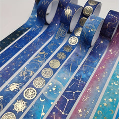 12pcs Starry Sky Washi Tape Set DIY Crafts Gift Wrapping Scrapbooking Supplies