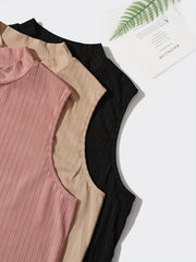 3-Pack Plus Size Ribbed Mock Neck Tank Set