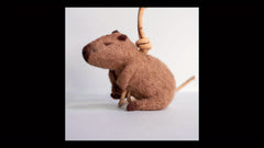 DIY Capybara Felt Pendant Kit with Leather Rope