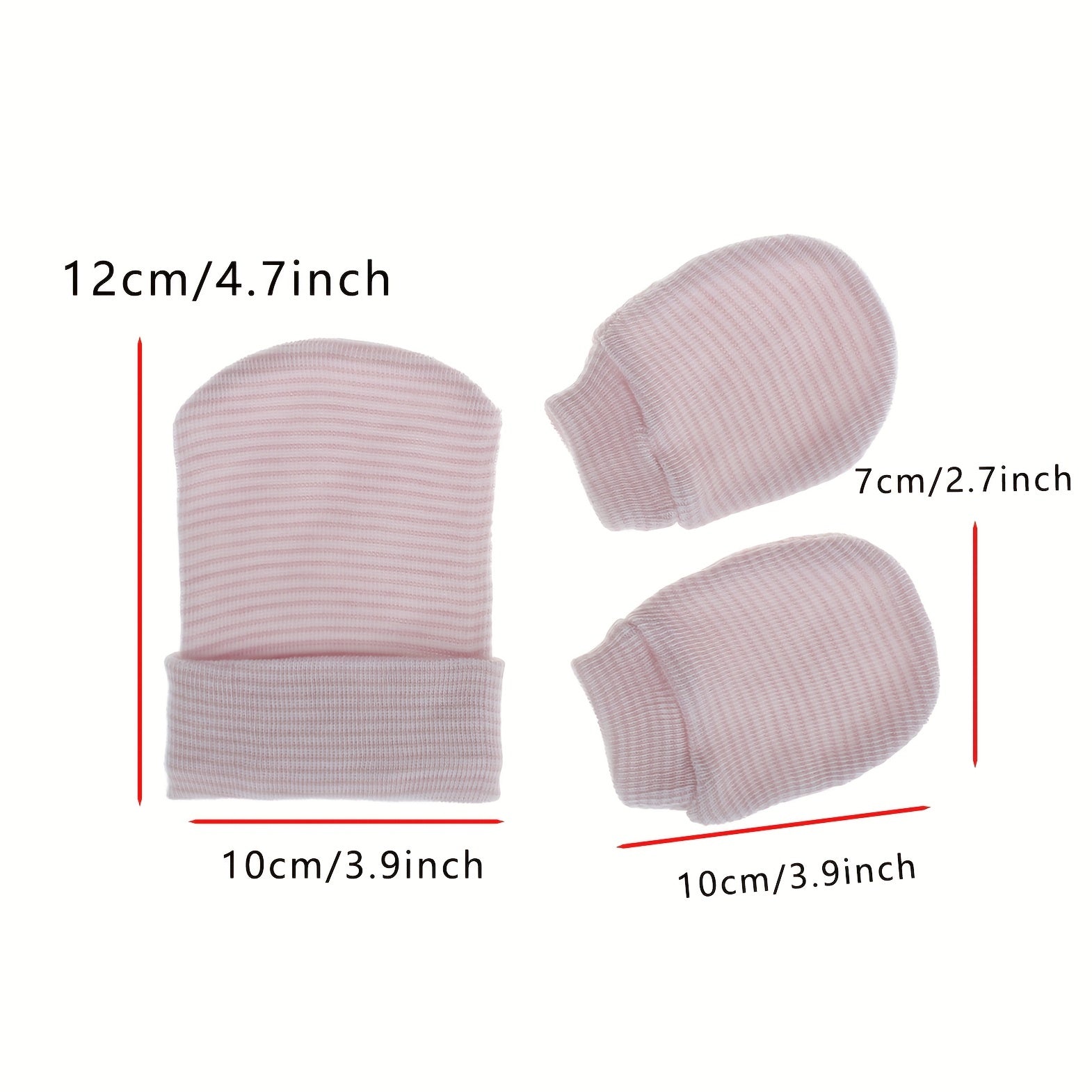 Newborn Striped Hat Gloves Set