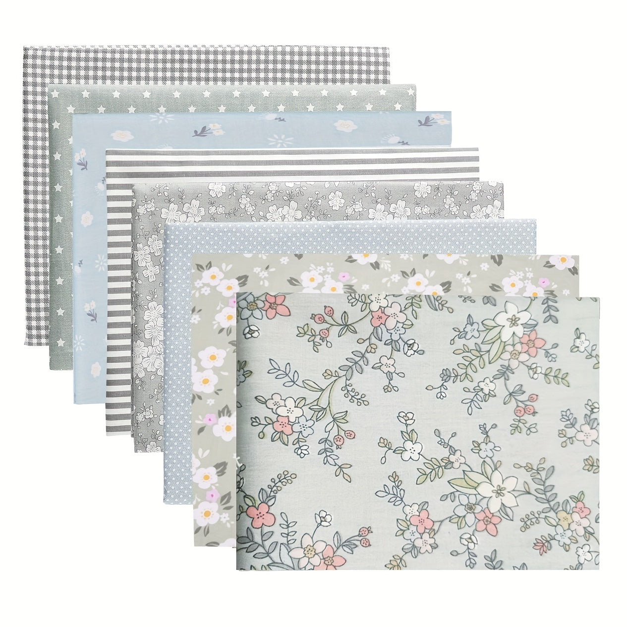 8pcs Fat Quarter Fabric Bundles 100 Cotton 20'' X 20'' Quilting Craft Fabric