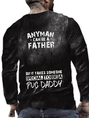 Dog Print Men's Graphic Round Neck Sweatshirt Loose Pullover