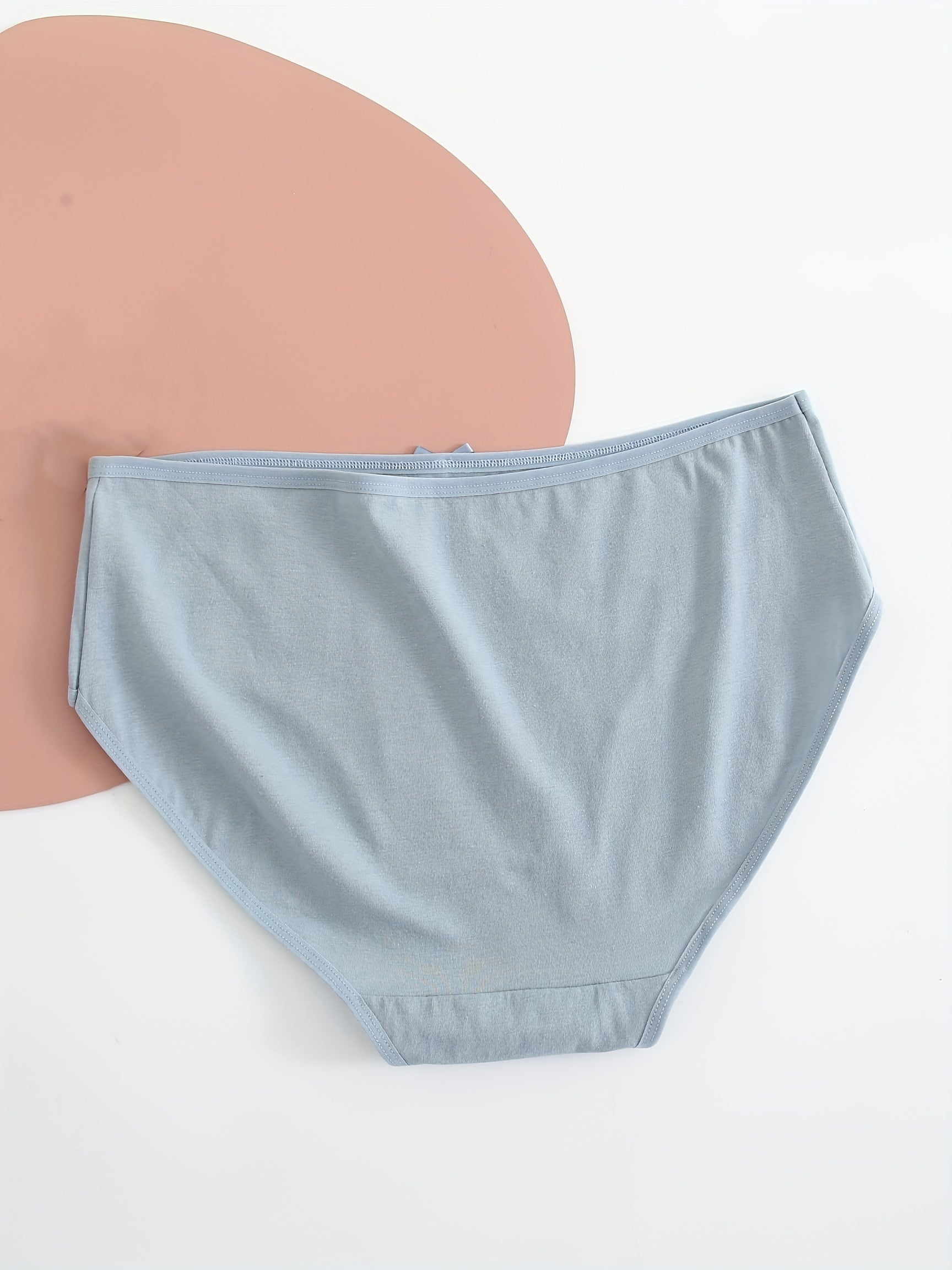 5 Pack Plus Size Casual Panties Set Women's Plus Comfort Solid Medium Stretch